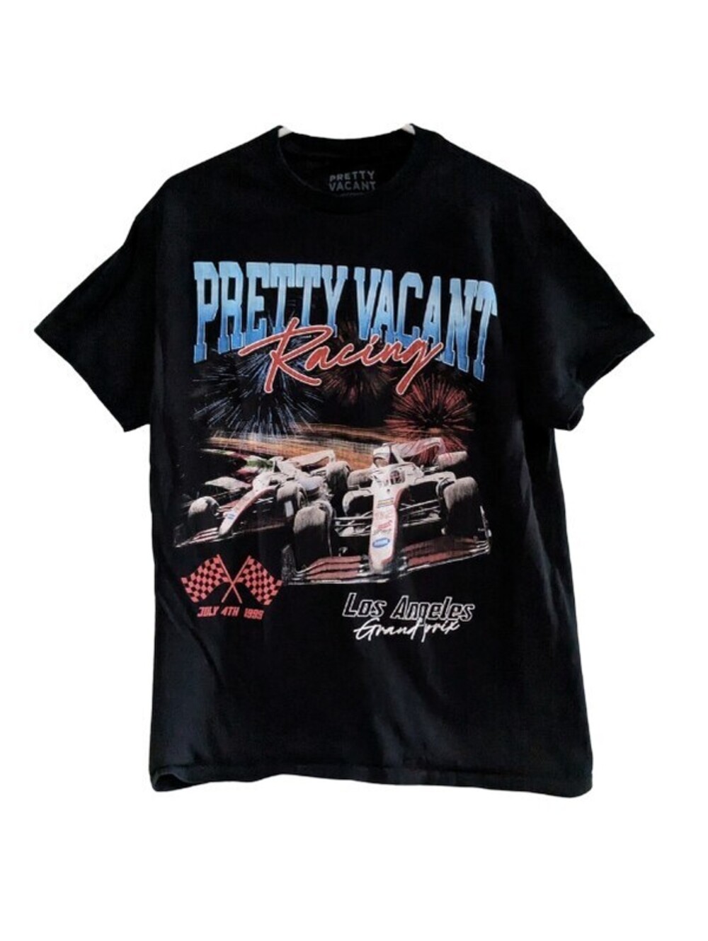 Pretty Vacant Racing Men's Los Angeles Grand Prix Graphic Tee, Black, Medium